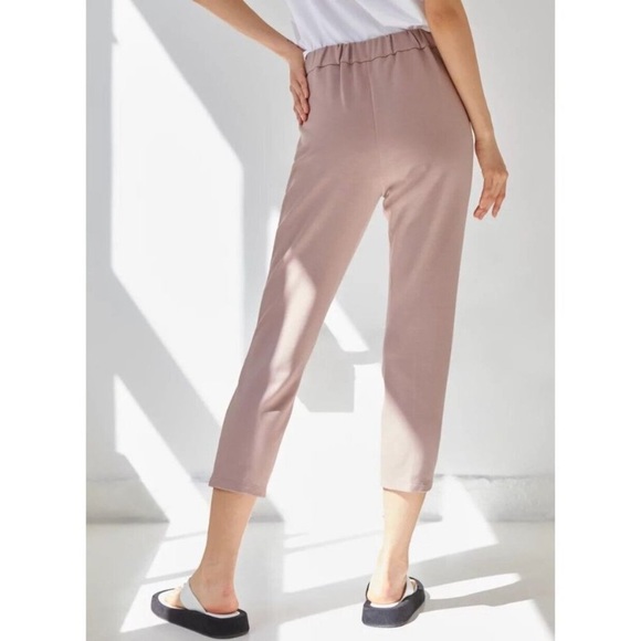 Aritzia BABATON Conan Fawn Pink Crepe Mid Rise Pleated Trousers Pants, Size 4 - Picture 3 of 6